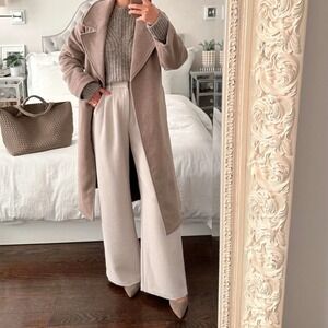 Abercrombie | Sloane Tailored Wide-Leg Straight Trouser Pant in Light Taupe